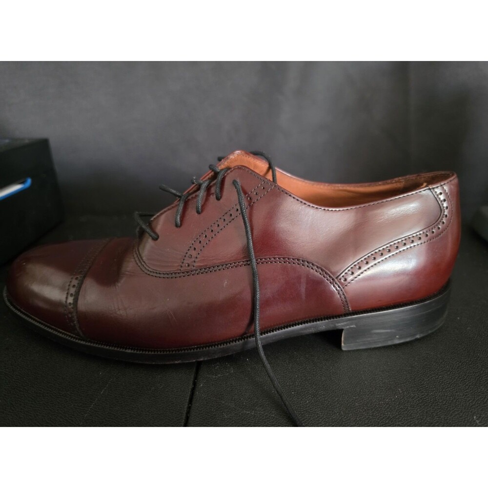 Bostonian Classics Men's Burgundy Leather Cap Toe Oxford Dress Shoes 9.5M - Picture 7 of 11